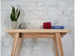 Mesa de consola pequena extensível 45x90cm Envelope Nogueira