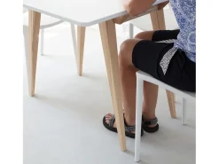 Mesa de consola pequena extensível 45x90cm Envelope Castanho Bege | Pés em madeira de freixo