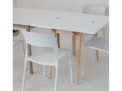 Mesa de consola pequena extensível 45x90cm Envelope Castanho Bege | Pés em madeira de freixo