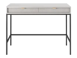 Mesa de console com 2 gavetas e pés de metal preto 104x78 cm