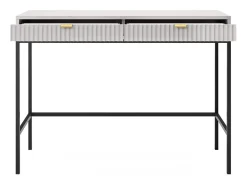 Mesa de console com 2 gavetas e pés de metal preto 104x78 cm