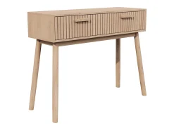 Mesa de console com 2 gavetas com efeito de madeira e tiras