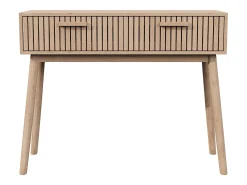 Mesa de console com 2 gavetas com efeito de madeira e tiras