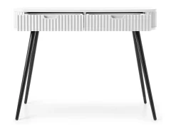 Mesa de console com 2 gavetas e pés pretos foscos, 103x80 cm