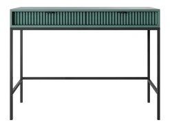 Mesa de console com 2 gavetas e pés de metal preto 104x78 cm