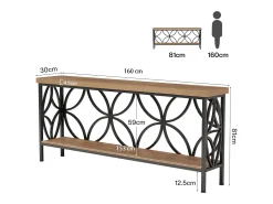 Mesa de Console com Prateleira Mesa de Sofá Estreita de 160cm Mesa de Corredor