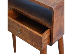 Mesa de console curva em castanheiro