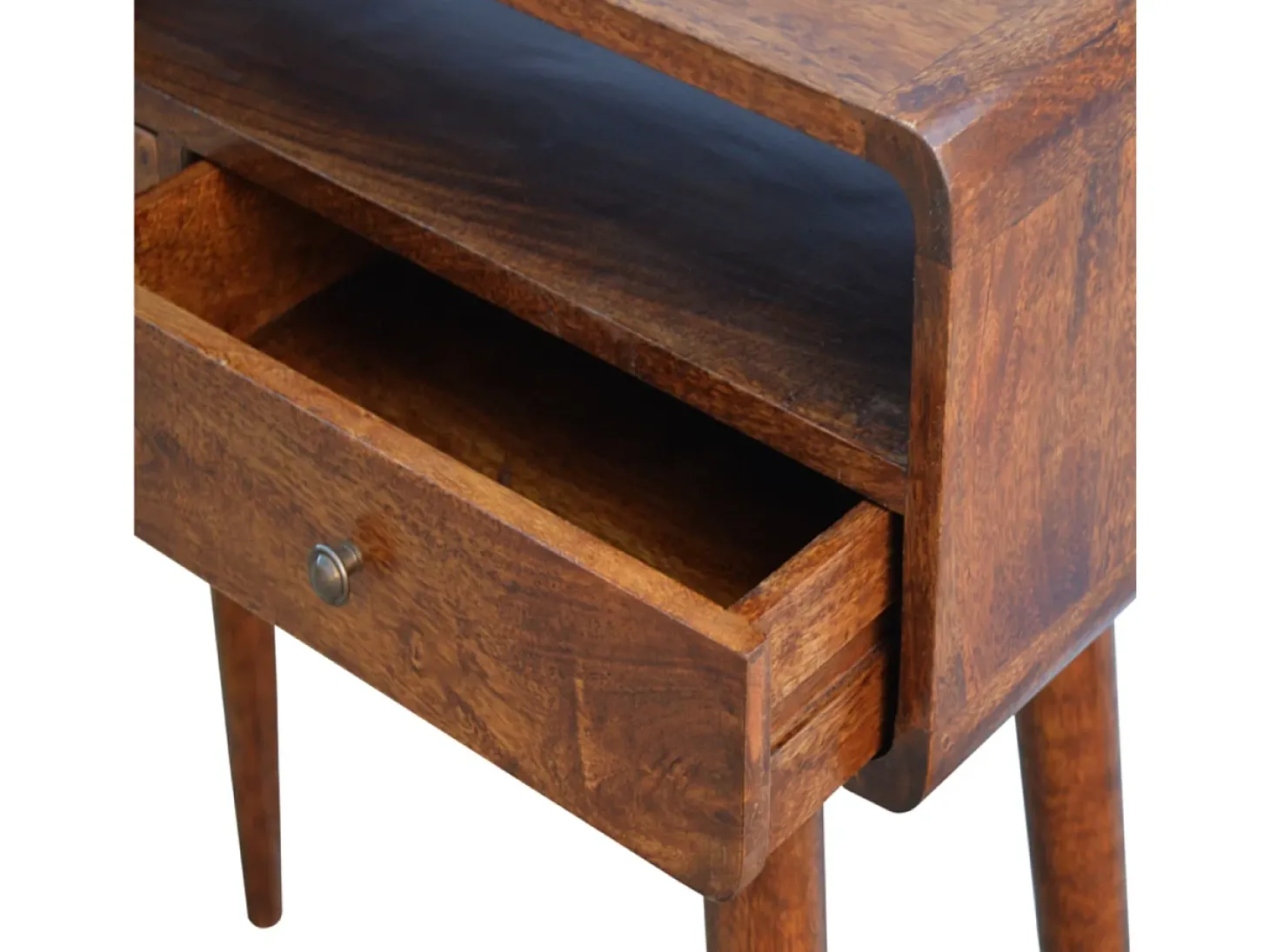 Mesa de console curva em castanheiro