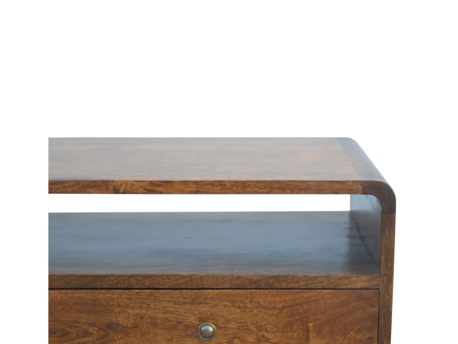 Mesa de console curva em castanheiro