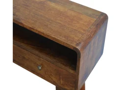 Mesa de console curva em castanheiro