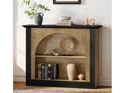 Mesa de Console de 3 Camadas, Mesa de Entrada de 110cm com Armazenamento para Foyer, Corredor