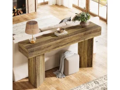 Mesa de console de 160 cm para entrada MDF Rustic Brown de fazenda