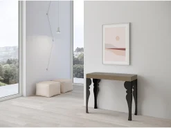 Mesa de console extensível Paxon Small Premium cinza-pombo 90x40/196 cm