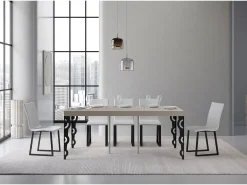 Mesa de console extensível Karamay Small Premium cinza-pombo 90x40/196 cm