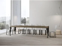Mesa de console extensível Paxon Premium cinza pomba 90x40/300 cm