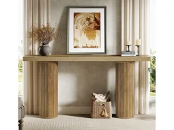 Mesa de console extra-longa de 160 cm, mesa retangular para entrada, mesa de sofá atrás do sofá
