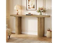 Mesa de console extra-longa de 160 cm, mesa retangular para entrada, mesa de sofá atrás do sofá