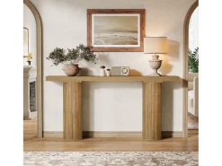 Mesa de console extra-longa de 160 cm, mesa retangular para entrada, mesa de sofá atrás do sofá