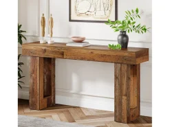 Mesa de Console, Mesa de Entrada Rural de 160cm, Mesa de Acento Retangular para Entrada, Corredor
