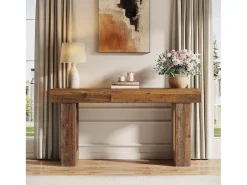 Mesa de Console, Mesa de Entrada Rural de 160cm, Mesa de Acento Retangular para Entrada, Corredor
