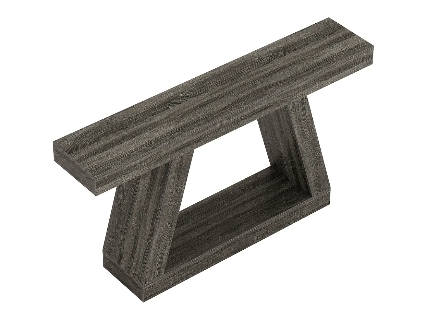 Mesa de Console, Mesa de Sofá Rústica de 140cm com Armazenamento, Mesa de Entrada para Corredor, Sala de Estar, Cinza