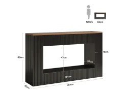 Mesa de console moderna, mesa de entrada em madeira de 140 cm com armazenamento, mesa para sofá estreita e comprida