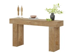 Mesa de console retangular com 160 cm de comprimento, Mesa baixa atrás do sofá para entrada (Natural)