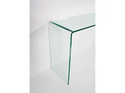 Mesa de console Smalle em vidro curvado 120x40x80 cm