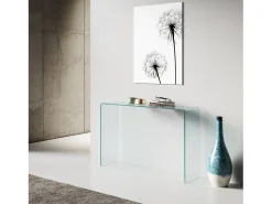 Mesa de console Smalle em vidro curvado 120x40x80 cm