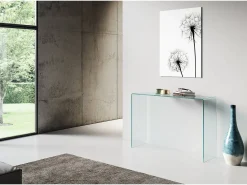 Mesa de console Smalle em vidro curvado 120x40x80 cm