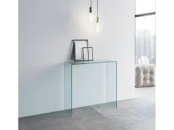 Mesa de console Smalle em vidro curvado 80x40x80 cm