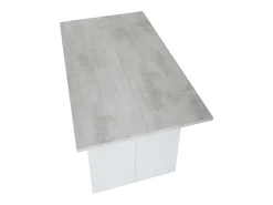 Mesa de console Tavolo, dobrável, branco fosco/cimento, 77/75x120x35x70 cm