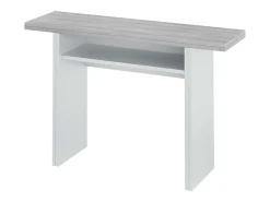 Mesa de console Tavolo, dobrável, branco fosco/cimento, 77/75x120x35x70 cm