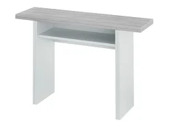 Mesa de console Tavolo, dobrável, branco fosco/cimento, 77/75x120x35x70 cm