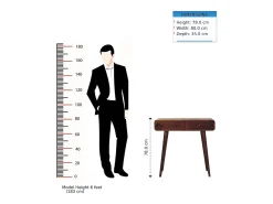 Mesa de corredor curvada em castanho Artisan Furniture, 2 gavetas, castanho