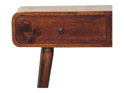 Mesa de corredor curvada em castanho Artisan Furniture, 2 gavetas, castanho