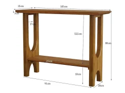 Mesa de entrada de 105 cm com espaço de armazenamento, mesa de corredor moderna de dois andares com pernas de madeira maciça para sala de estar, corredor
