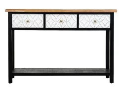 Mesa de entrada de madeira com 3 gavetas