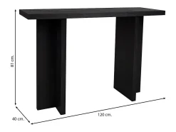 mesa de entrada de madeira preta