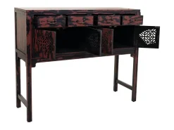 mesa de entrada de madeira preta