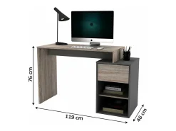 Mesa de Escritório DN com Gaveta, Branco 119x76cm