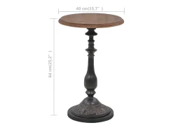Mesa de extremidade madeira de abeto maciça 40x64 cm castanho