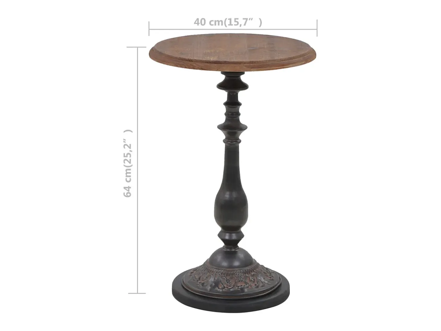 Mesa de extremidade madeira de abeto maciça 40x64 cm castanho