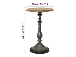 Mesa de extremidade madeira de abeto maciça 40x64 cm castanho