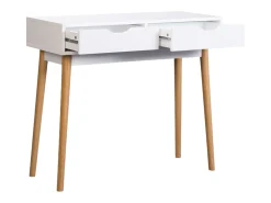 Mesa de hall branca Fiano com 2 gavetas, 78x90x35 cm