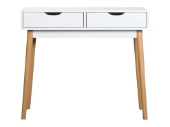 Mesa de hall branca Fiano com 2 gavetas, 78x90x35 cm