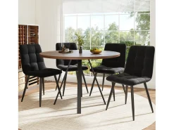 Mesa de jantar redonda 80 × 80 × 75 cm, mesa de cozinha, mesa de centro para 4 pessoas, madeira