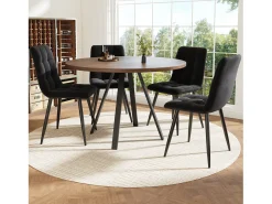 Mesa de jantar redonda 80 × 80 × 75 cm, mesa de cozinha, mesa de centro para 4 pessoas, madeira
