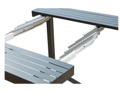 Mesa de jardim extensível em alumínio para 2-6 pessoas OLAHO Consola extensível de exterior Cinza escuro Moderna e Prática