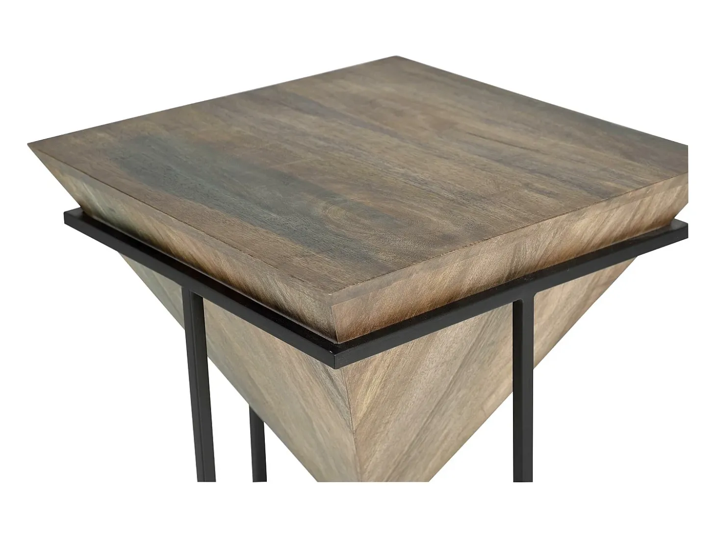 Mesa de ângulo e manguier em metal bois